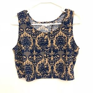 Mine | Open Back Damask Crop Top